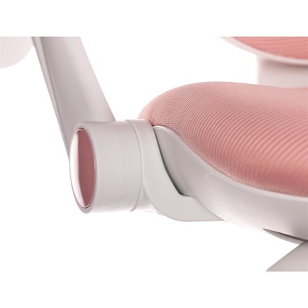 Kancelářská židle Autronic Dětská židle, růžová síťovina, bílý plastový kříž, kolečka na tvrdé podlahy, podpěrka nohou (KA-C806 PINK) (21)