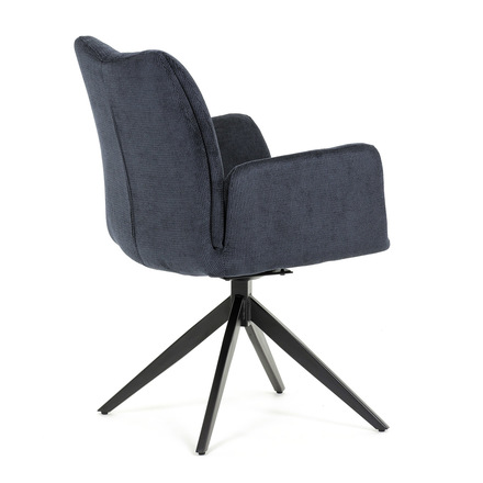Moderní jídelní židle Autronic Židle jídelní, modrá látka, otočný mechanismus 180°, černý kov (HC-993 BLUE2) (9)