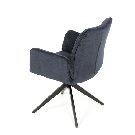 Moderní jídelní židle Autronic Židle jídelní, modrá látka, otočný mechanismus 180°, černý kov (HC-993 BLUE2) (16)