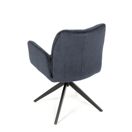 Moderní jídelní židle Autronic Židle jídelní, modrá látka, otočný mechanismus 180°, černý kov (HC-993 BLUE2) (17)