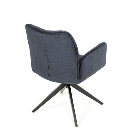 Moderní jídelní židle Autronic Židle jídelní, modrá látka, otočný mechanismus 180°, černý kov (HC-993 BLUE2) (19)