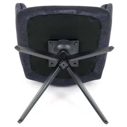 Moderní jídelní židle Autronic Židle jídelní, modrá látka, otočný mechanismus 180°, černý kov (HC-993 BLUE2) (35)