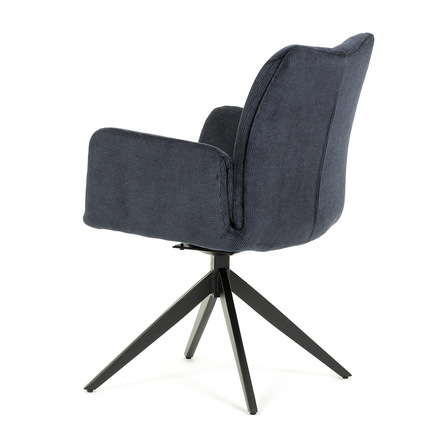 Moderní jídelní židle Autronic Židle jídelní, modrá látka, otočný mechanismus 180°, černý kov (HC-993 BLUE2) (5)