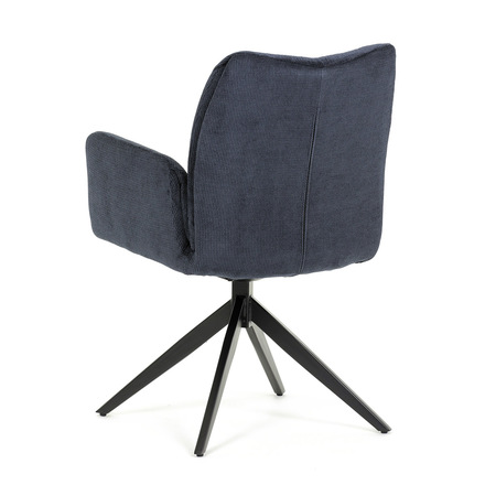 Moderní jídelní židle Autronic Židle jídelní, modrá látka, otočný mechanismus 180°, černý kov (HC-993 BLUE2) (6)
