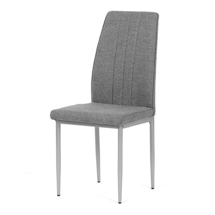 Moderní jídelní židle Autronic Židle jídelní, stříbrná látka, šedé kovové nohy (DCL-379 GREY2)