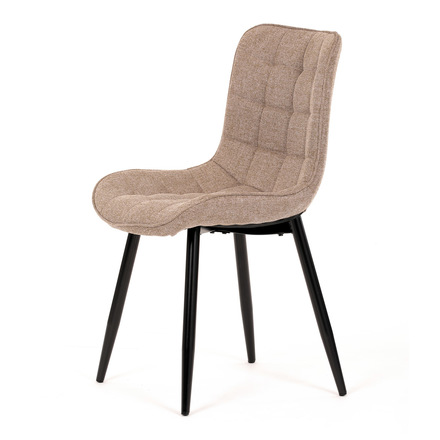 Moderní jídelní židle Autronic Židle jídelní, hnědá látka, černé kovové nohy (HC-462 CRM2) (3)