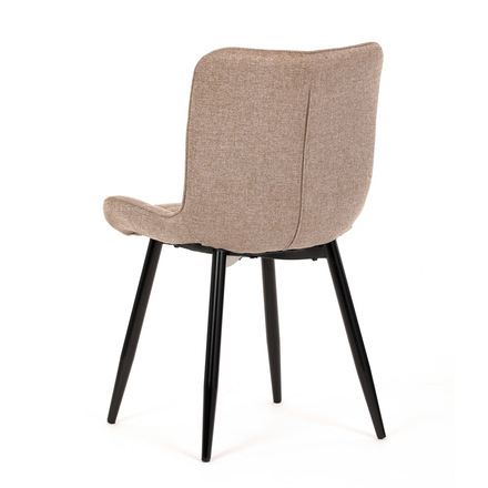 Moderní jídelní židle Autronic Židle jídelní, hnědá látka, černé kovové nohy (HC-462 CRM2) (6)