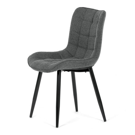 Moderní jídelní židle Autronic Židle jídelní, šedá látka, černé kovové nohy (HC-462 GREY2) (3)