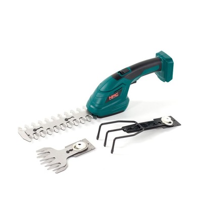 Aku nůžky na trávu NAC TA-BL-LI-20V s lištou na keře a hrabání