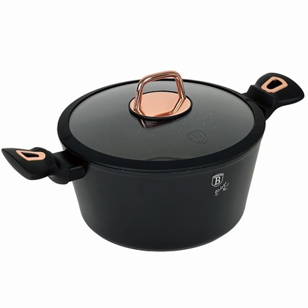 Kastrol s poklicí s mramorovým povrchem Berlingerhaus BH-8165 24 cm Black Rose Collection (1)