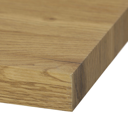 Moderní jídelní stůl Autronic Jídelní stůl 160x90x76 cm, deska s dekorem dub, černá kovová podstava (AT-3018 OAK) (6)