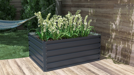 Vyvýšený záhon G21 Daisy 120 x 90 x 52 cm, plechový, antracitový (4)
