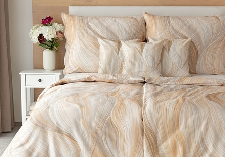 Ložní povlečení Matějovský Infinitum Beige bavlněný satén 140/200+70/90 (3)