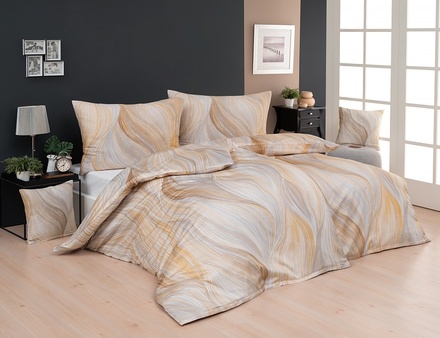 Ložní povlečení Matějovský Infinitum Beige bavlněný satén 140/200+70/90