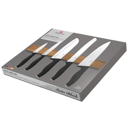 Sada nožů Berlingerhaus BH-2943 s magnetickým držákem z akátového dřeva 6 ks Matt Black Collection (6)