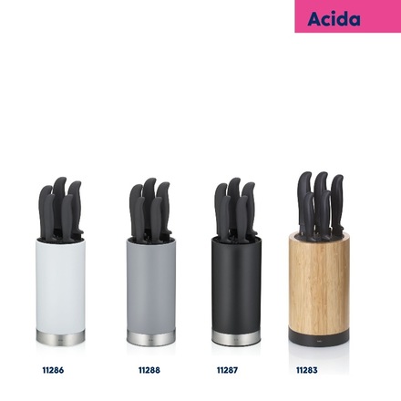 Sada nožů Kela KL-11283 ve stojanu Acida bambus černý 24,5cm 13,0cm (6)