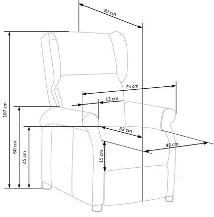 Polohovatelné rozkládací křeslo Halmar AGUSTIN M s funkcí masáže béžová (1p=1szt) (8)