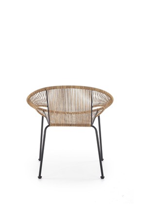 Zahradní křeslo Halmar BARI rattan přírodní / černá (1p=1szt) (4)