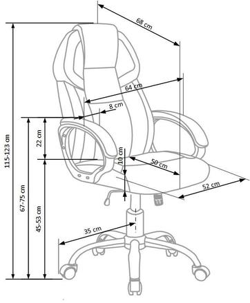 Kancelářské křeslo Halmar BARTON černá-bílá (6)