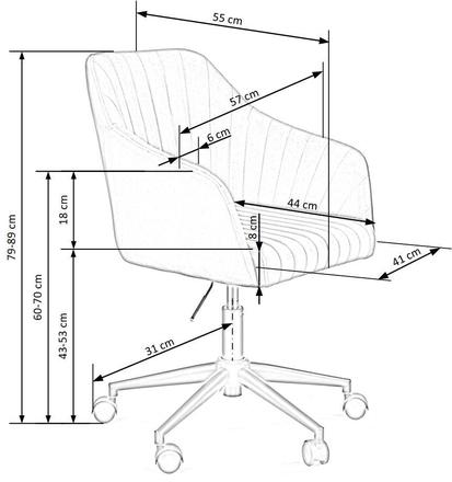 Kancelářské křeslo Halmar FRESCO šedá velvet (1p=1szt) (6)