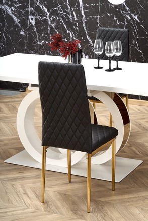 Moderní jídelní stůl Halmar GALARDO rozkládací, bílá / zlatá (3p=1szt) (3 karton) (5)