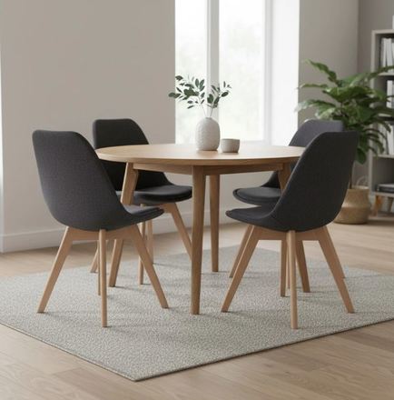 Moderní jídelní židle Halmar K303 tmavě šedá / buk (1)
