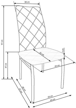 Moderní jídelní židle Halmar K309 jasně béžová (7)