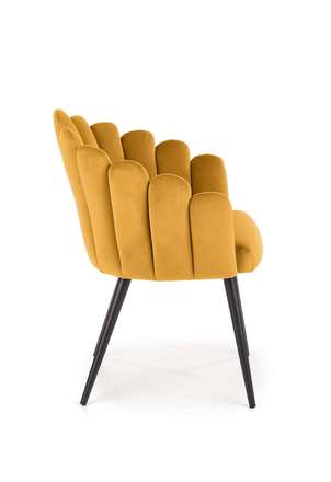 Moderní jídelní židle Halmar K410 hořčicová velvet (1)