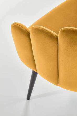 Moderní jídelní židle Halmar K410 hořčicová velvet (2)