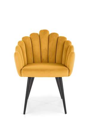 Moderní jídelní židle Halmar K410 hořčicová velvet (5)