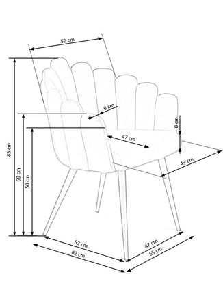 Moderní jídelní židle Halmar K410 hořčicová velvet (7)