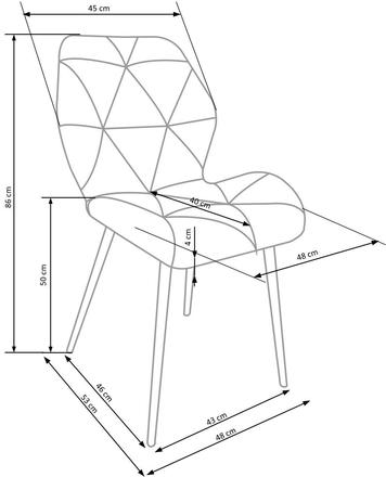 Moderní jídelní židle Halmar K453 černá (1p=4szt) (6)