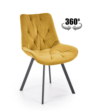 Moderní jídelní židle Halmar K519 hořčicová