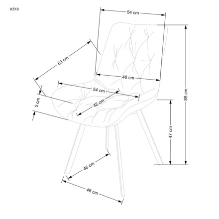 Moderní jídelní židle Halmar K519 hořčicová (8)