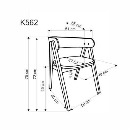 Moderní jídelní židle Halmar K562 ořechová / jasně béžová (10)