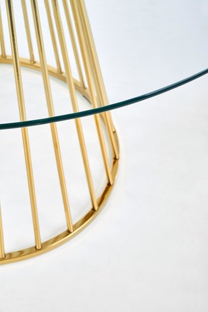 Moderní jídelní stůl Halmar LIVERPOOL deska - transparentní, nohy - zlatá (2p=1szt) (2 Karton) (3)