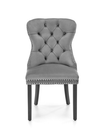 Dřevěná jídelní židle Halmar MIYA černá / tap: šedá (1p=2szt)