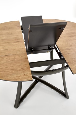 Moderní jídelní stůl Halmar MORETTI rozkládací deska - dub zlatá / šedá, nohy - antracit (2p=1szt) (2 Karton) (6)