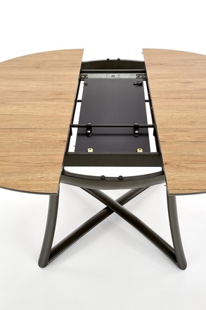 Moderní jídelní stůl Halmar MORETTI rozkládací deska - dub zlatá / šedá, nohy - antracit (2p=1szt) (2 Karton) (11)