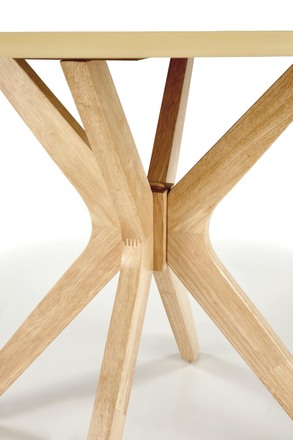 Dřevěný jídelní stůl Halmar NICOLAS kulatý dub přírodní (1p=1szt) (4)