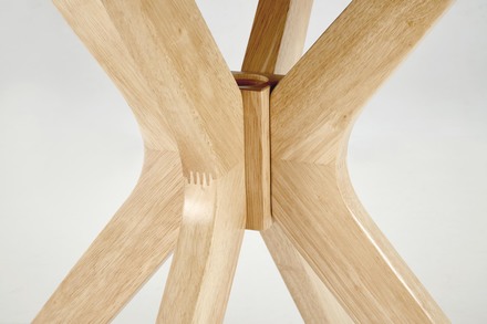 Dřevěný jídelní stůl Halmar NICOLAS kulatý dub přírodní (1p=1szt) (5)