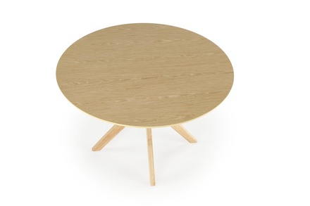 Dřevěný jídelní stůl Halmar NICOLAS kulatý dub přírodní (1p=1szt) (3)