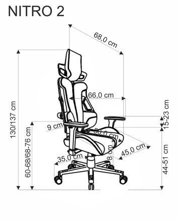 Kancelářské křeslo Halmar NITRO 2 tkanina, červená / černá (1p=1szt) (8)