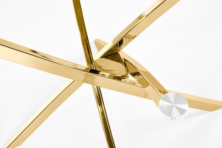 Moderní jídelní stůl Halmar RAYMOND deska - transparentní, nohy - zlatá (2p=1szt) (2 Karton) (12)