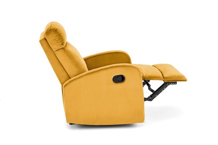 Polohovatelné rozkládací křeslo Halmar WONDER s funkcí houpání, hořčicová (2p=1szt) (2 Karton) (4)