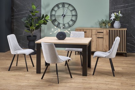 Moderní jídelní stůl Halmar BAGIO rozkládací 120-160/80 cm dub artisan/černá (1p=1szt) (11)