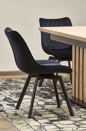 Moderní jídelní stůl Halmar LAMELLO rozkládací 130-180/80 cm dub artisan/černá (2p=1szt) (2 Karton) (11)