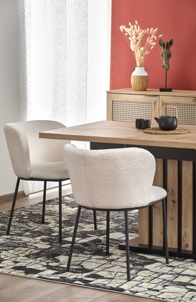 Moderní jídelní stůl Halmar LAMELLO rozkládací 130-180/80 cm dub artisan/černá (2p=1szt) (2 Karton) (4)