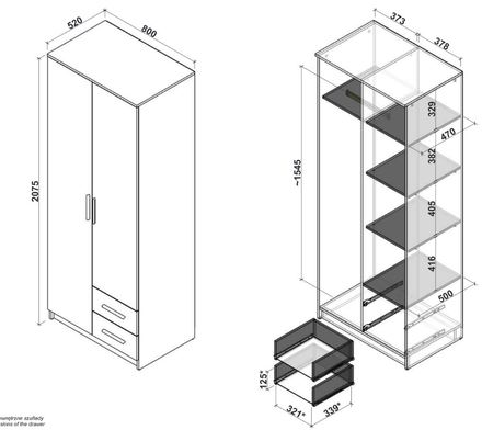 Šatní skříň Halmar LIMA S-2 dub sonoma (2 Karton) (1)