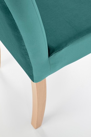 Dřevěná jídelní židle Halmar CLARION dub medový / tap: MONOLITH 37 (tmavě zelená) (1p=2szt) (4)